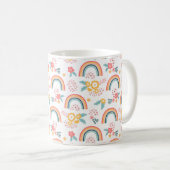 Farbenfrohe Rainbow-Muster Kaffeetasse (VorderseiteRechts)