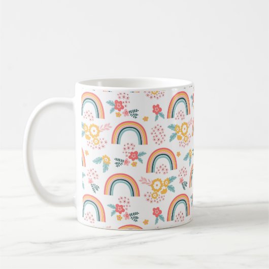 Farbenfrohe Rainbow-Muster Kaffeetasse (Links)