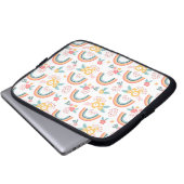 Farbenfrohe Rainbow-Muster Laptopschutzhülle (Vorne Knopf)