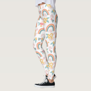 Farbenfrohe Rainbow-Muster Leggings