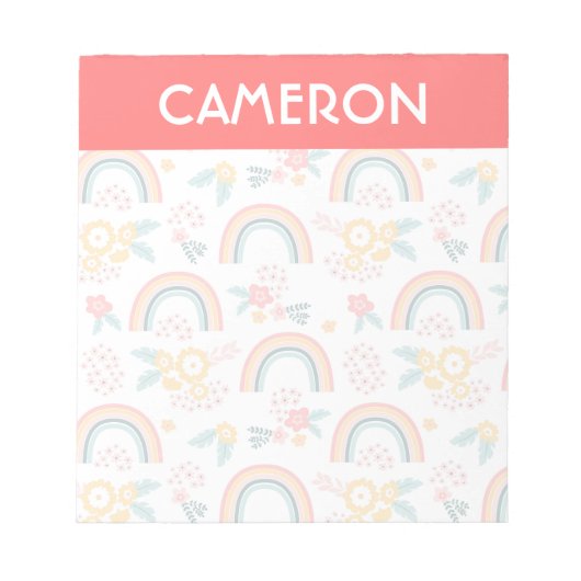 Farbenfrohe Rainbow-Muster Notizblock (Vorderseite)