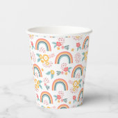 Farbenfrohe Rainbow-Muster Pappbecher (Rückseite)