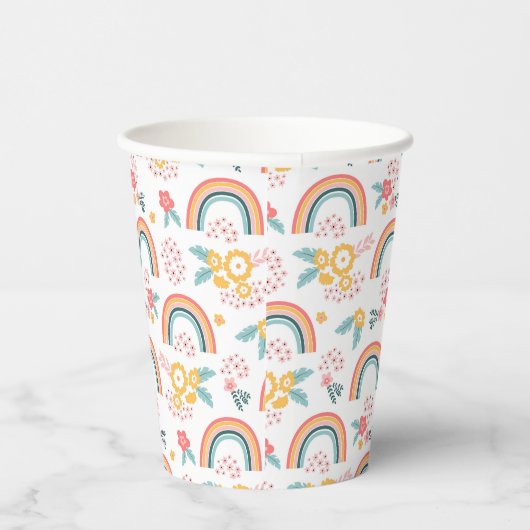 Farbenfrohe Rainbow-Muster Pappbecher (Rechts)