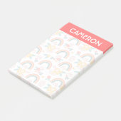 Farbenfrohe Rainbow-Muster Post-it Klebezettel (angewinkelt)