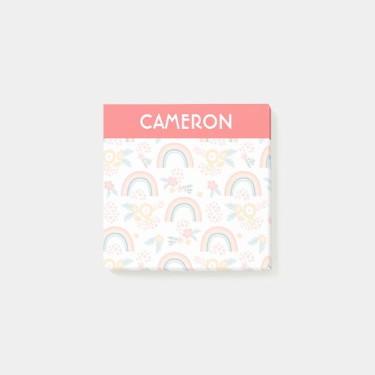 Farbenfrohe Rainbow-Muster Post-it Klebezettel (Vorderseite)