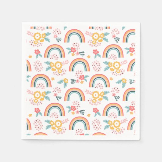 Farbenfrohe Rainbow-Muster Serviette (Vorderseite)