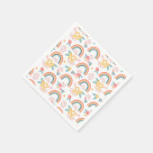 Farbenfrohe Rainbow-Muster Serviette (Ecke)