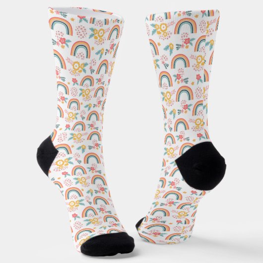 Farbenfrohe Rainbow-Muster Socken (Gewinkelt)