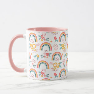 Farbenfrohe Rainbow-Muster Tasse