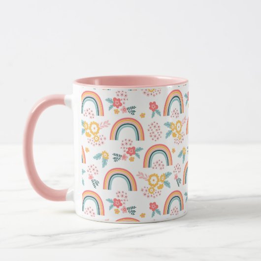Farbenfrohe Rainbow-Muster Tasse (Links)