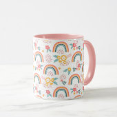 Farbenfrohe Rainbow-Muster Tasse (VorderseiteRechts)
