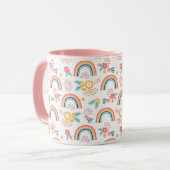 Farbenfrohe Rainbow-Muster Tasse (Vorderseite Links)