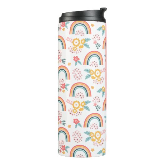 Farbenfrohe Rainbow-Muster Thermosbecher (Nach links gedreht)