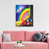Farbenfrohe Rainbow Nature Scene Neo-Impressionism Leinwanddruck (Insitu (Wohnzimmer))