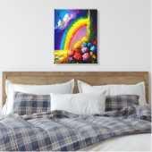Farbenfrohe Rainbow Nature Scene Neo-Impressionism Leinwanddruck (Insitu (Schlafzimmer))