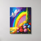 Farbenfrohe Rainbow Nature Scene Neo-Impressionism Leinwanddruck (Vorderseite)