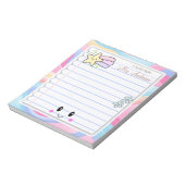 Farbenfrohe Rainbow Pastel Lehrer Wertschätzung Notizblock (Rotiert)