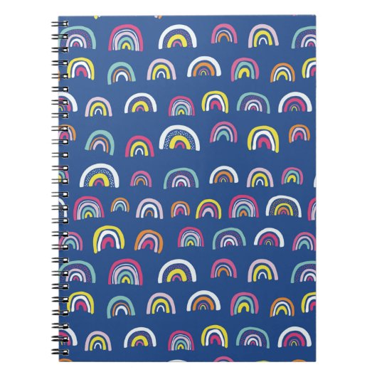Farbenfrohe Rainbow Pattern Spiral Notebook Notizblock (Vorderseite)