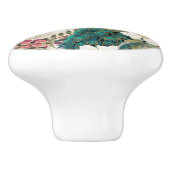 Farbenfrohe Rainbow Peacock Keramikknauf (Seitenansicht)