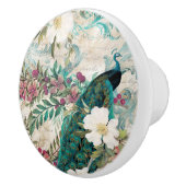 Farbenfrohe Rainbow Peacock Keramikknauf (Rechts)