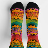Farbenfrohe Rainbow Pitbull Dog Socken (Oben)