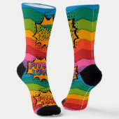 Farbenfrohe Rainbow Pitbull Dog Socken (Gewinkelt)