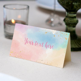 Farbenfrohe Rainbow-Platzkarte Geburtstagsparty Platzkarte