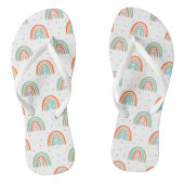 Farbenfrohe Rainbow Polka Dot Pattern Badesandalen (Fußbett)