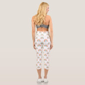 Farbenfrohe Rainbow Polka Dot Pattern Capri Leggings (Rückseite)