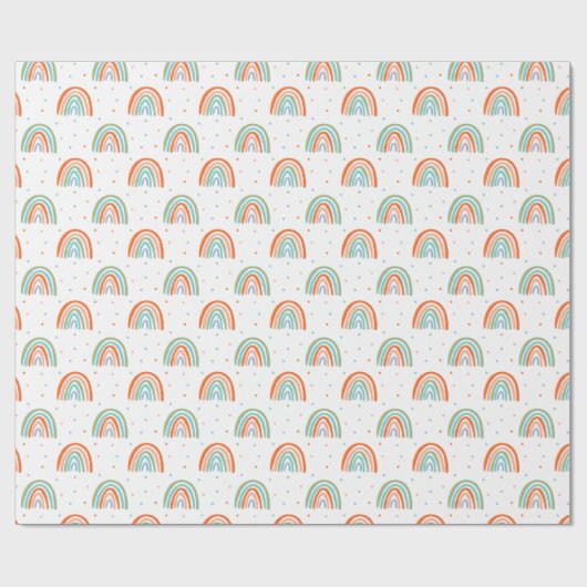 Farbenfrohe Rainbow Polka Dot Pattern Geschenkpapier (Flach)