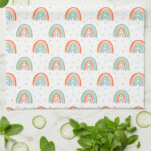 Farbenfrohe Rainbow Polka Dot Pattern Geschirrtuch (Gefaltet)