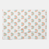 Farbenfrohe Rainbow Polka Dot Pattern Geschirrtuch (Horizontal)