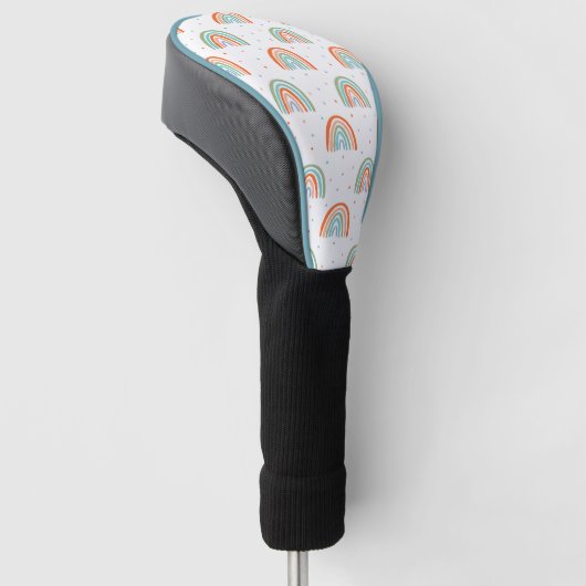 Farbenfrohe Rainbow Polka Dot Pattern Golf Headcover (angewinkelt)