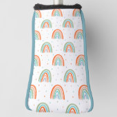 Farbenfrohe Rainbow Polka Dot Pattern Golf Headcover (Rotieren 90)
