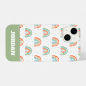 Farbenfrohe Rainbow Polka Dot Pattern iPhone Hülle (Rückseite (Horizontal))