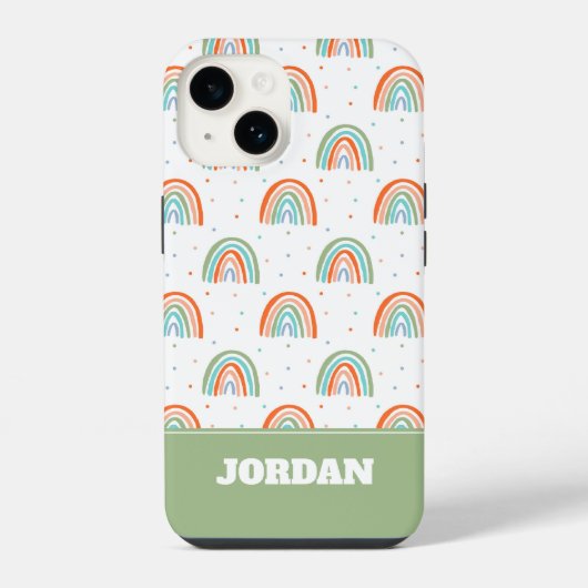 Farbenfrohe Rainbow Polka Dot Pattern iPhone Hülle (Rückseite)