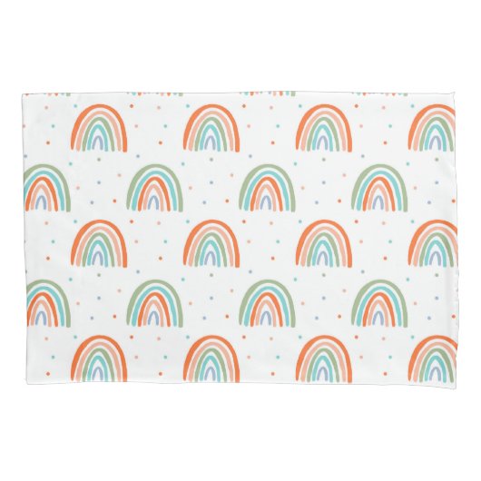 Farbenfrohe Rainbow Polka Dot Pattern Kissenbezug (Vorderseite)