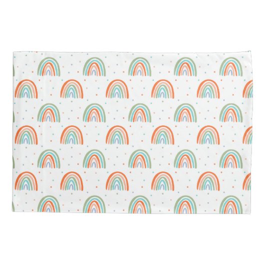 Farbenfrohe Rainbow Polka Dot Pattern Kissenbezug (Rückseite)