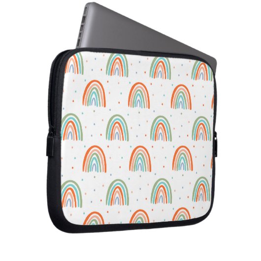 Farbenfrohe Rainbow Polka Dot Pattern Laptopschutzhülle (Vorne Rechts)