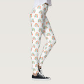 Farbenfrohe Rainbow Polka Dot Pattern Leggings (Rechts)