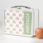 Farbenfrohe Rainbow Polka Dot Pattern Metall Brotdose (Beispiel)