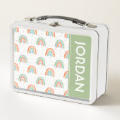 Farbenfrohe Rainbow Polka Dot Pattern Metall Brotdose (Vorderseite)