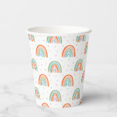 Farbenfrohe Rainbow Polka Dot Pattern Pappbecher (Rückseite)
