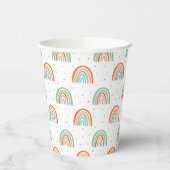 Farbenfrohe Rainbow Polka Dot Pattern Pappbecher (Links)