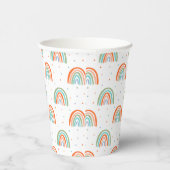 Farbenfrohe Rainbow Polka Dot Pattern Pappbecher (Rechts)