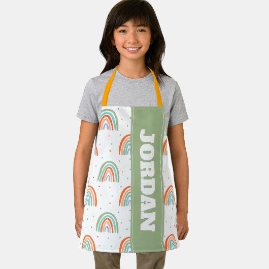 Farbenfrohe Rainbow Polka Dot Pattern Schürze (Insitu)