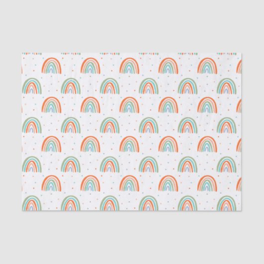 Farbenfrohe Rainbow Polka Dot Pattern Seidenpapier (Vorderseite)