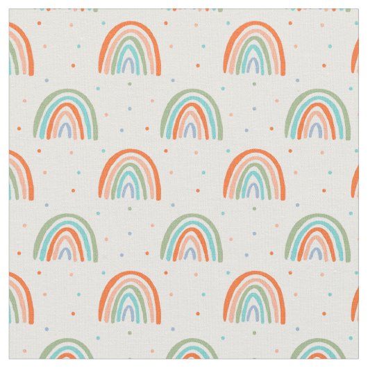 Farbenfrohe Rainbow Polka Dot Pattern Stoff (Nahaufnahme)
