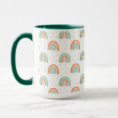 Farbenfrohe Rainbow Polka Dot Pattern Tasse (Links)
