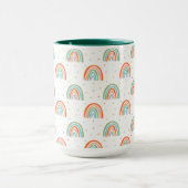 Farbenfrohe Rainbow Polka Dot Pattern Tasse (Zentrum)